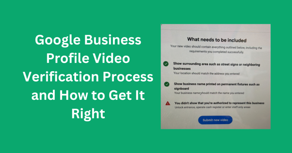 Google Business Profile Video Verification