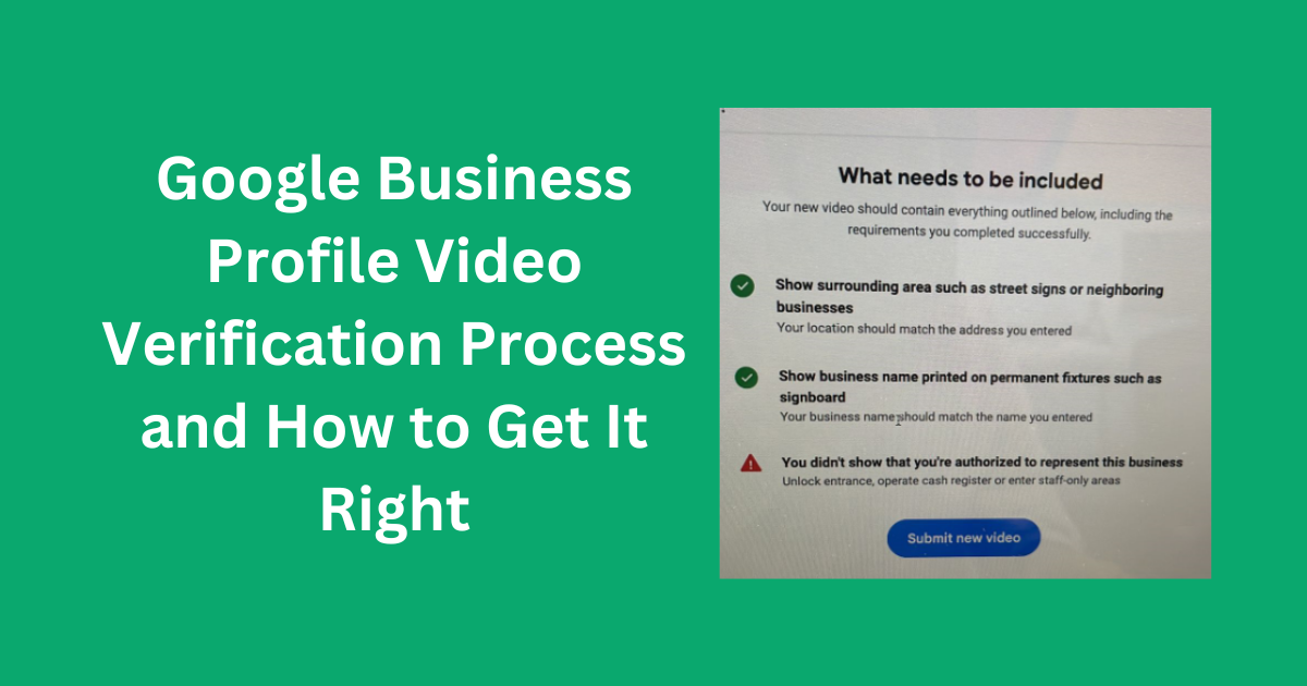 Google Business Profile Video Verification